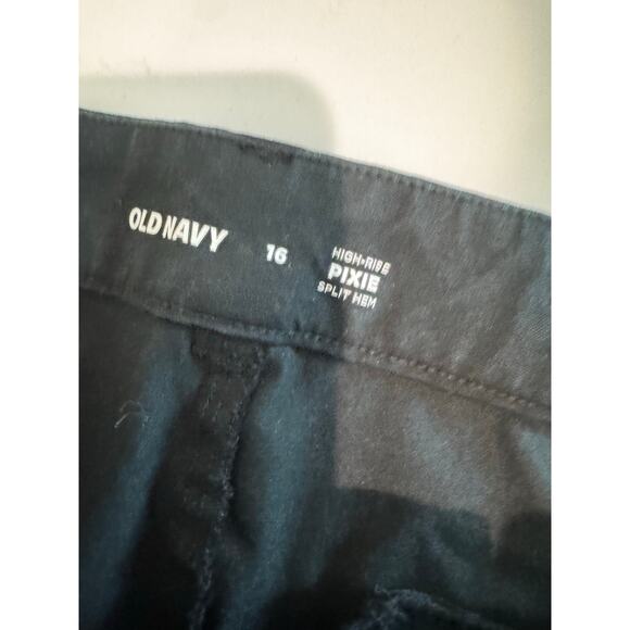 Old Navy Women's High Rise Pixie Split Hem Black Dress Pants Size 16 Work - Picture 6 of 10